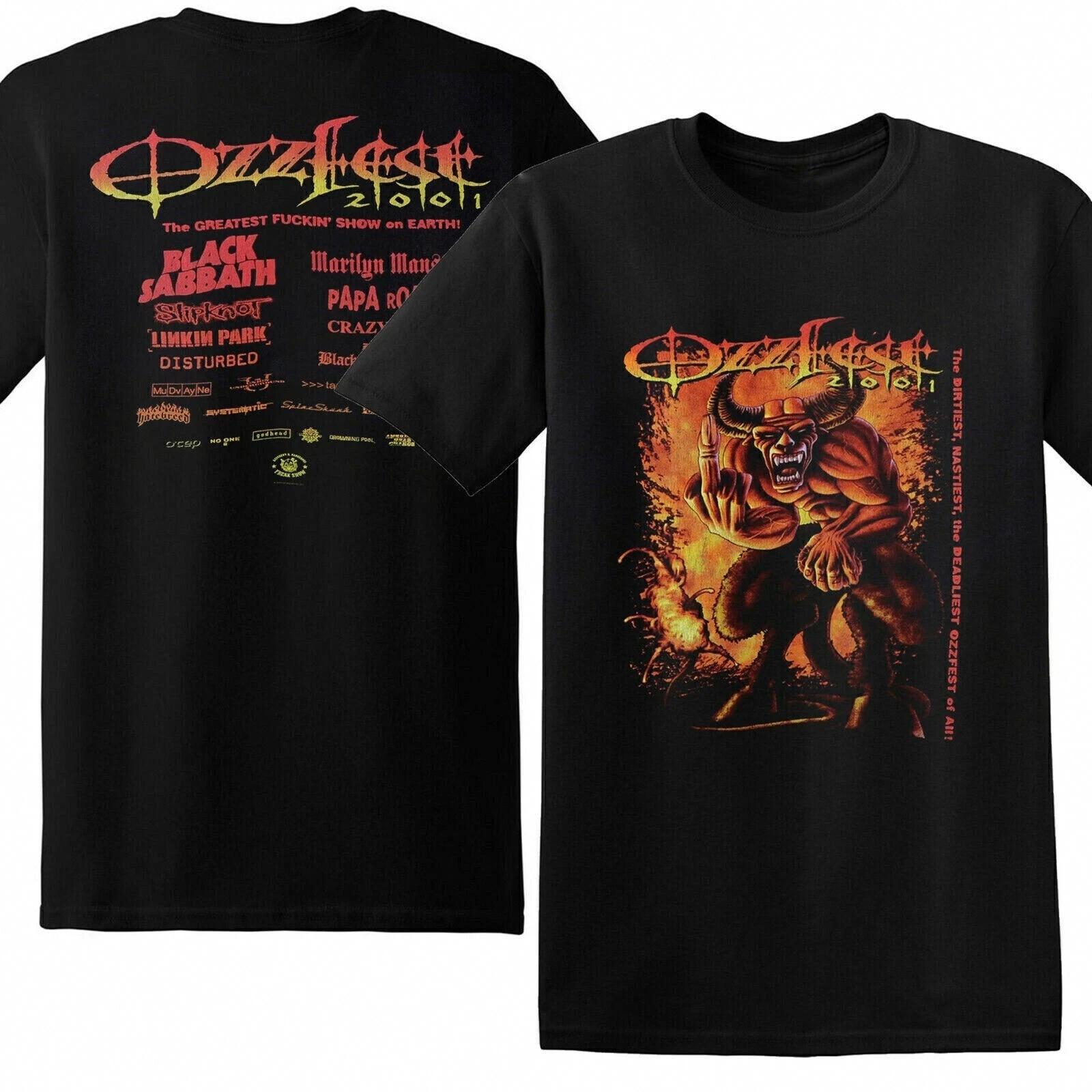 Vintage 2001 Ozzfest Tour Rock Heavy Metal T-Shirt Unisex Reprint All Size S-4XL S