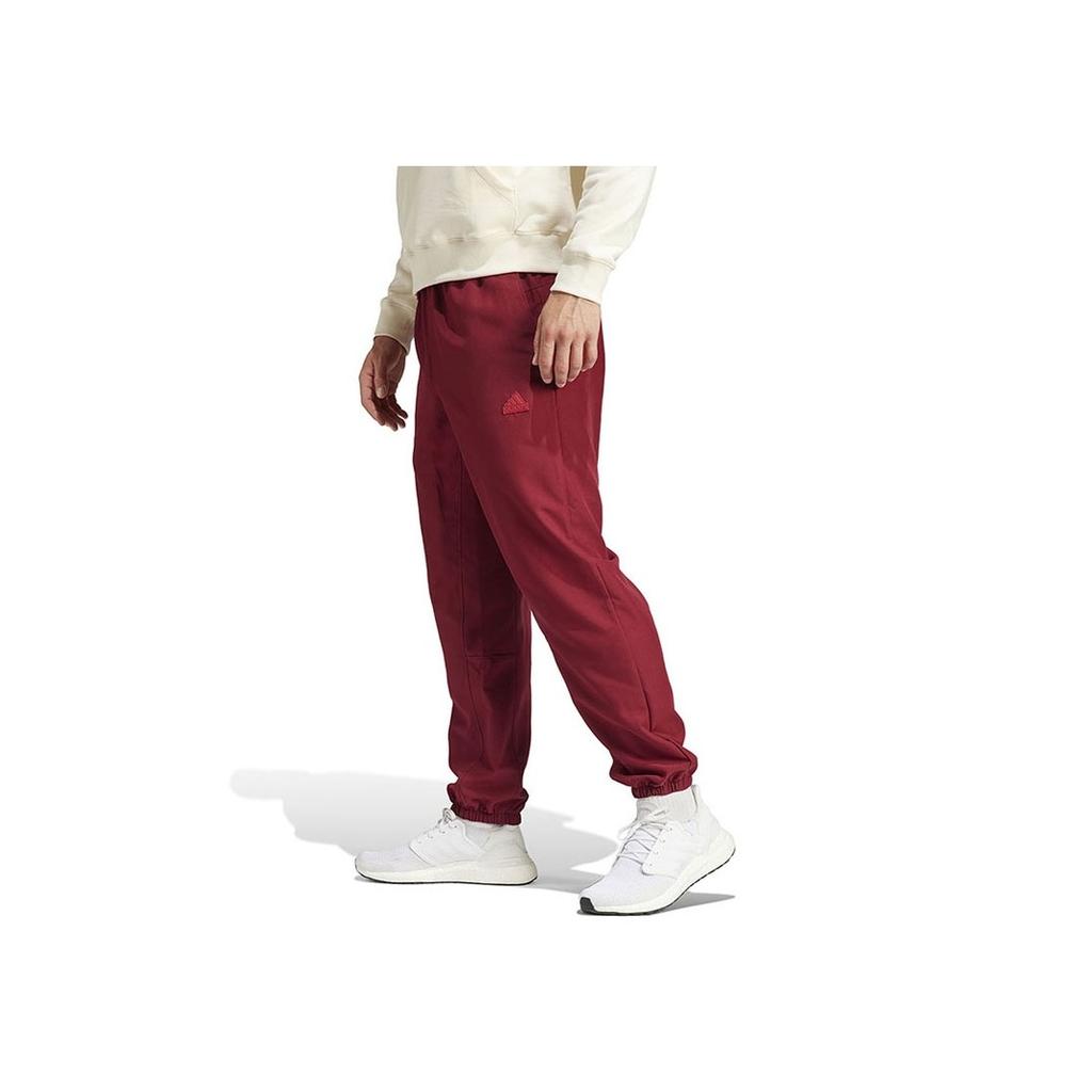 Adidas Logo Joggers With Cuffs Men Bottoms Dark-Red IT9047
