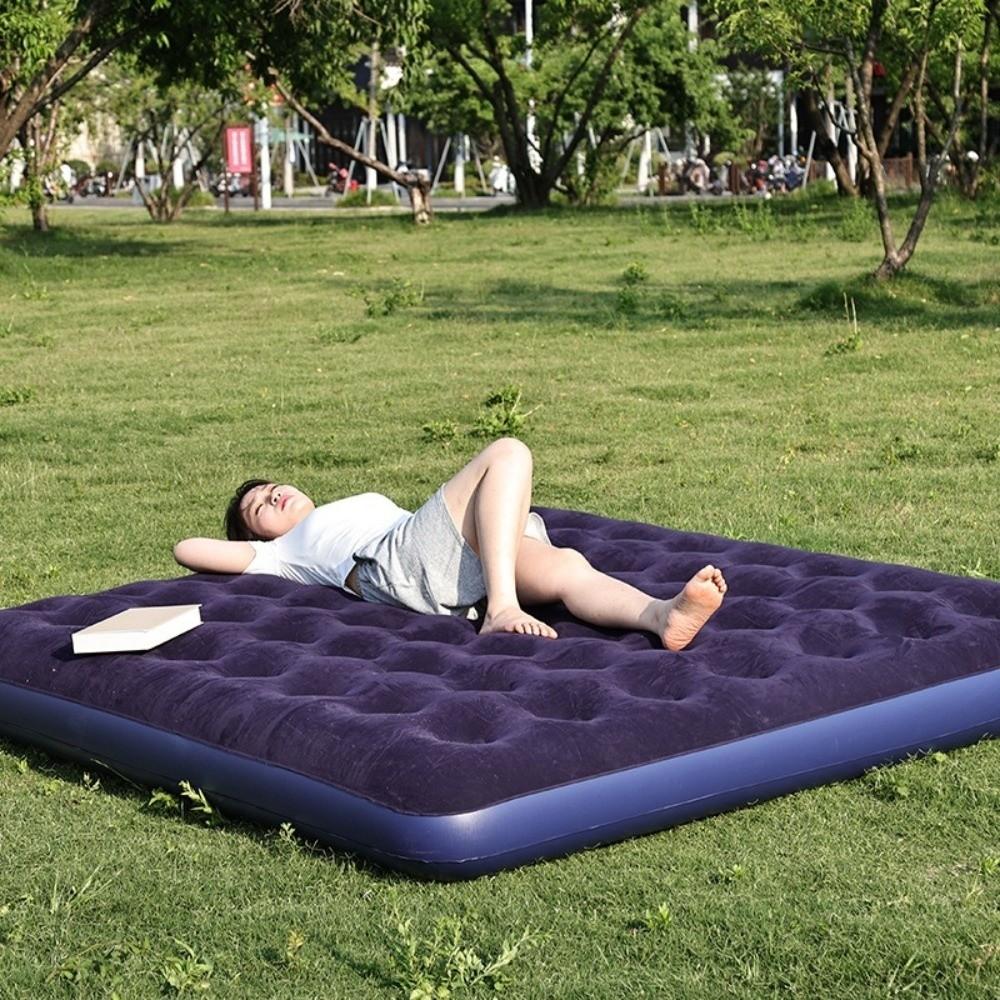 PVC Inflatable Mattress Thick Camping Air Bed Durable Folding Sleeping Pad  Camping