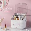 Multi-Functional Transparent Cosmetic Storage Box Handheld Drawer Organizer with Dividers Home Vanity Skincare Case