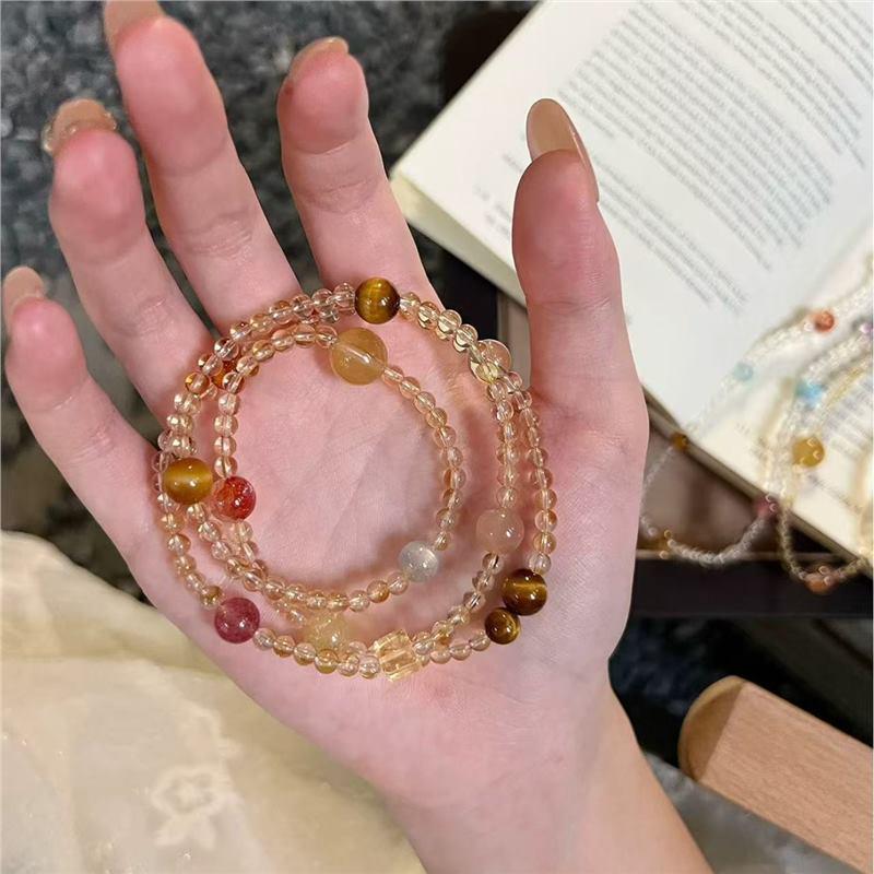Sweet Cream Citrine Multi-Treasure Bracelet: Stylish, Versatile Gift for Her in Exquisite Crystal Jewelry