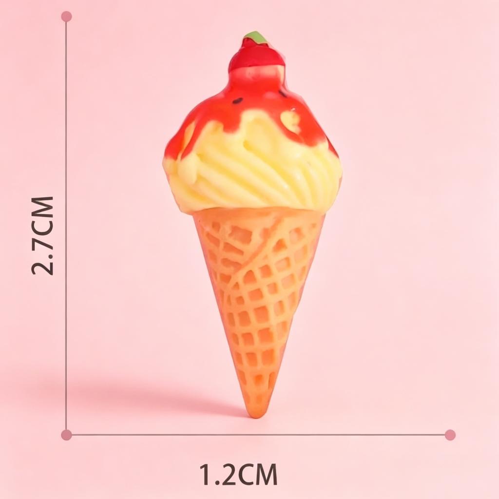 10pcs Simulation Ice Cream Cone Resin Charms for Earring Making