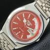 AUTOMATIC VINTAGE REFURBISHED SEIKO 5 6309A JAPAN MENS RED DIAL WATCH A440882-4
