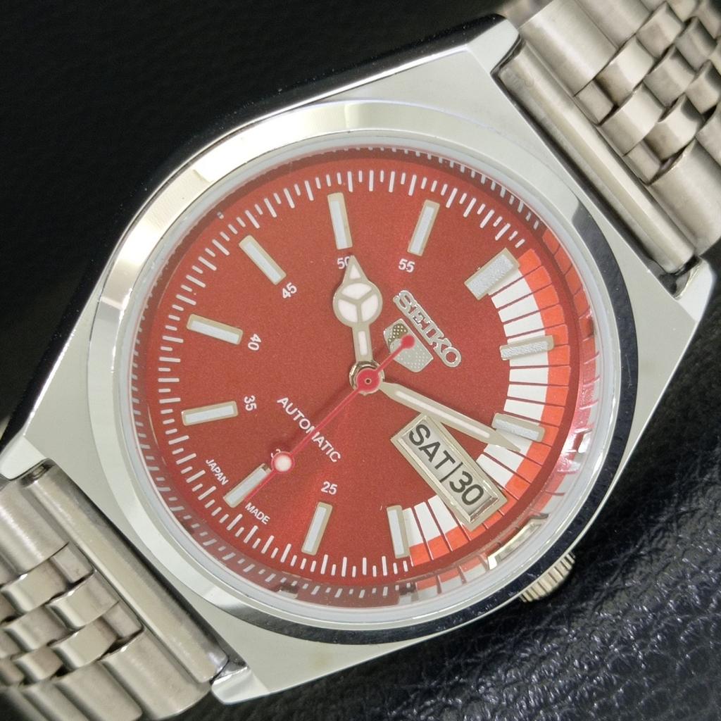 

AUTOMATIC VINTAGE REFURBISHED SEIKO 5 6309A JAPAN MENS RED DIAL WATCH a440882-4 Sk-a440882