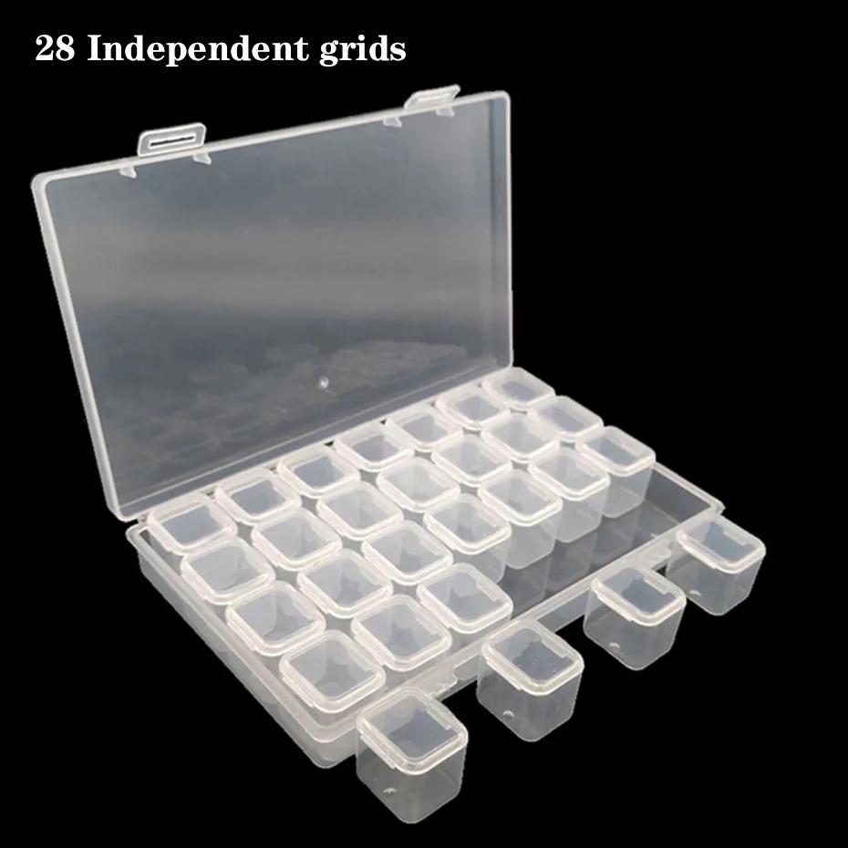 28/56 Grids DIY Diamond Painting Tools Storage Box Diamond Embroidery Accessories Organizer Case Painting Storage Containers