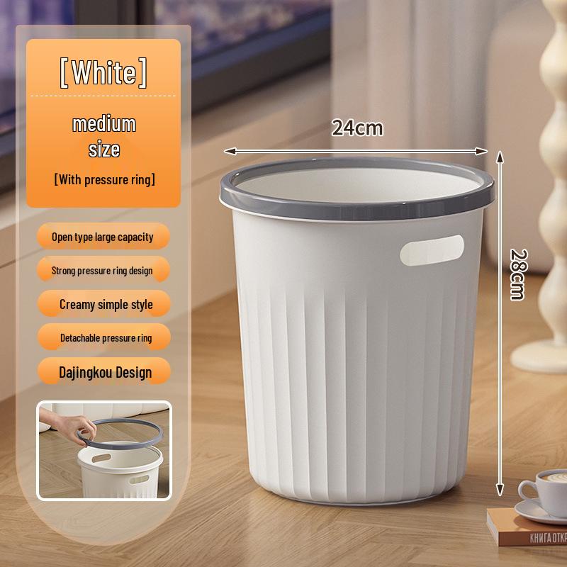 Large Capacity Round Trash Can for Home or Office