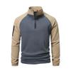 Men's European American Polar Fleece Double Sided Fleece Sweatshirt Autumn Winter Style Color Block Casual Pullover Long Top