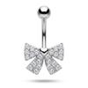 Hypoallergenic Belly Button Ring 316 Stainless Steel Shiny Zircon Fashion Navel Piercing Jewelry for Summer Beach Vacation