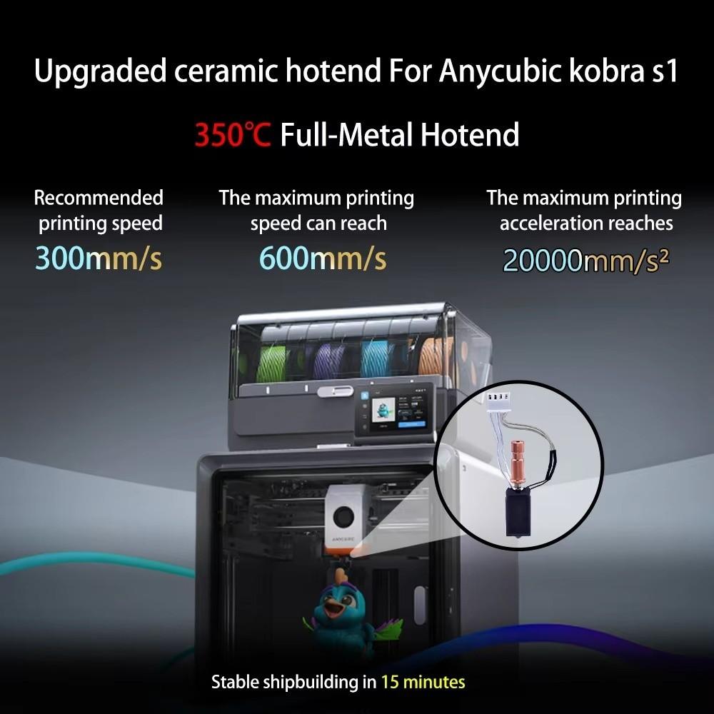 0.2mm 0.4mm 0.6mm 0.8mm 1.0mm Hot End Print Head Print Head Extruder Kit for Anycubic Kobra S1