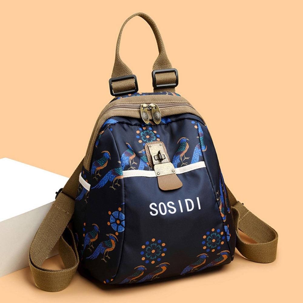 Trend Ethnic Style Printed Backpack New Casual Lightweight Multi-functional Travel Schoolbag