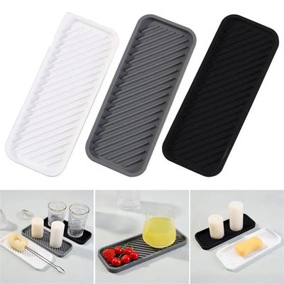 Silicone Drain Pad Silicone Brush Organizer Countertop Scrubber Sink Tray Soap Storage Holder Washstand Shelf Soap Dish