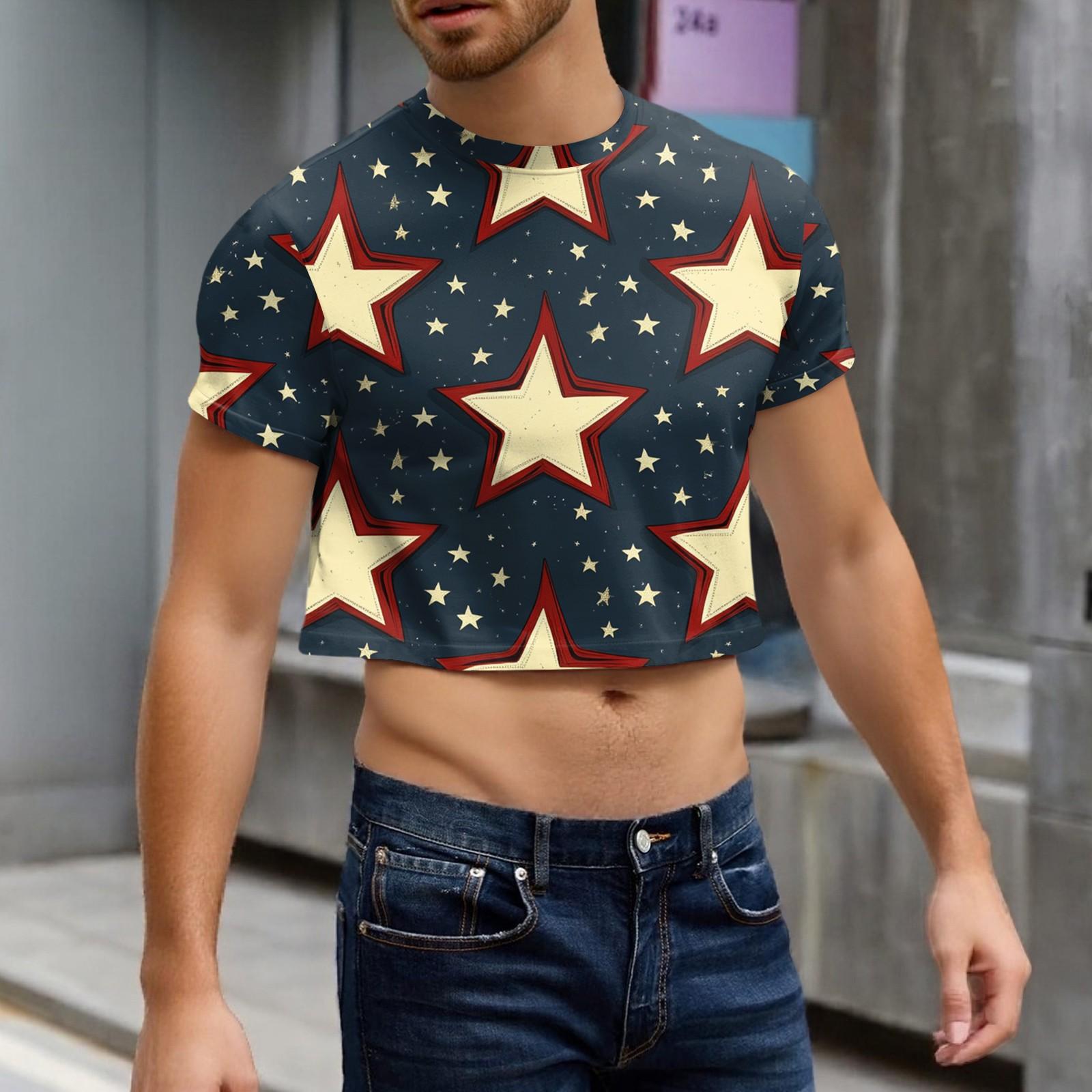 Мужской полукрой повседневный пляжный топ с круглым вырезом и короткими рукавами M чёрный 980₽