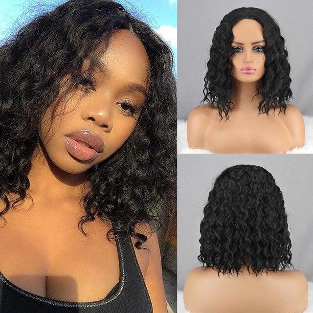 Synthetic Wigs Curly Wigs for Black Women Long Deep Wave Wigs Hair Heat Resistant Half HTied Cosplaly Wigs Party
