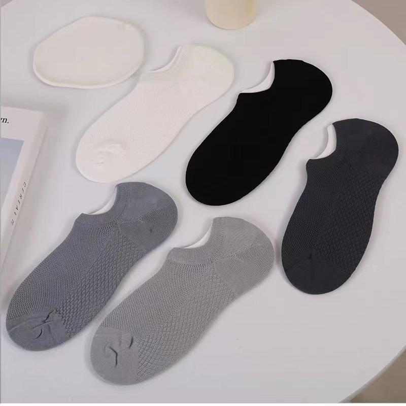 Socks Men'S Boat Socks Summer Thin Solid Color Breathable Sweat Absorbing Men'S Mesh Invisible Season Anti-Odor Sports Men'S Socks