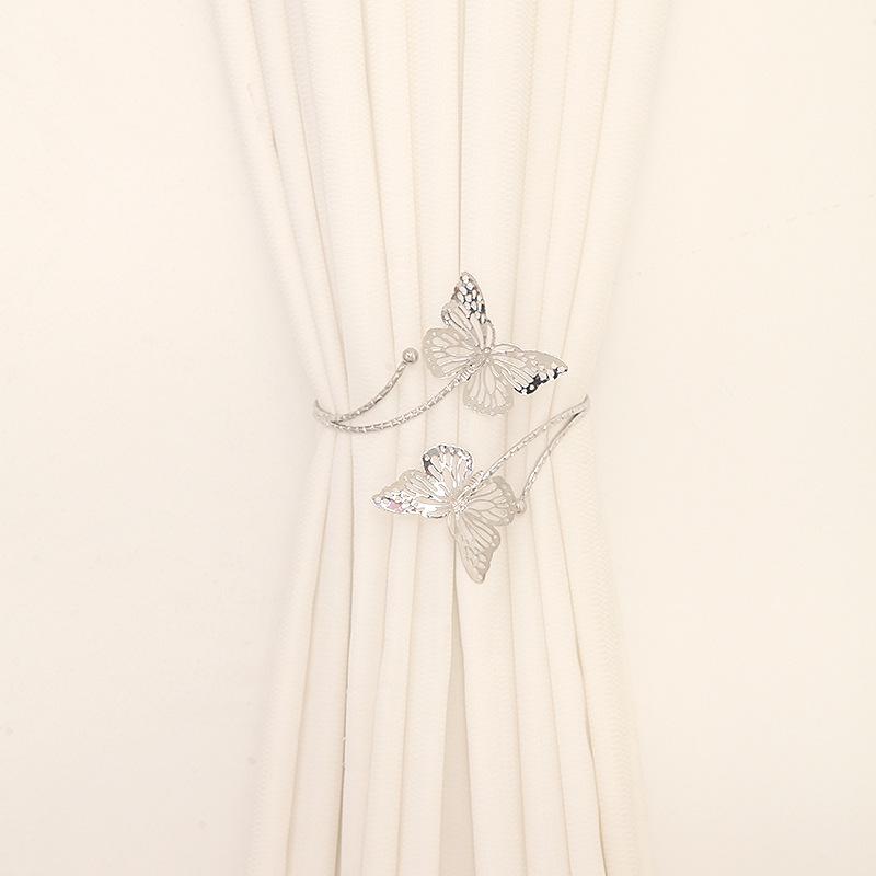 

Элегантные Преувеличенные Ажурные Подхваты для Штор с Цветочным Узором, Минималистичный Металлический Дизайн с Бабочками