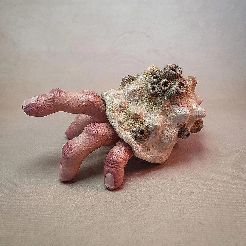 Snail Garden Decor, Snail Finger Ornament Horror Halloween Prop, Snail Hand Resin Model for Indoor Outdoor Desktop Fish Decoration