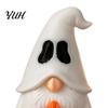 Cute Dark Style Decor Halloween Ghost Gnome Figurine, Creative Pumpkin Desk Ornament, 3D Printed Miniature Landscape Props Mini Statue for Home Shelf