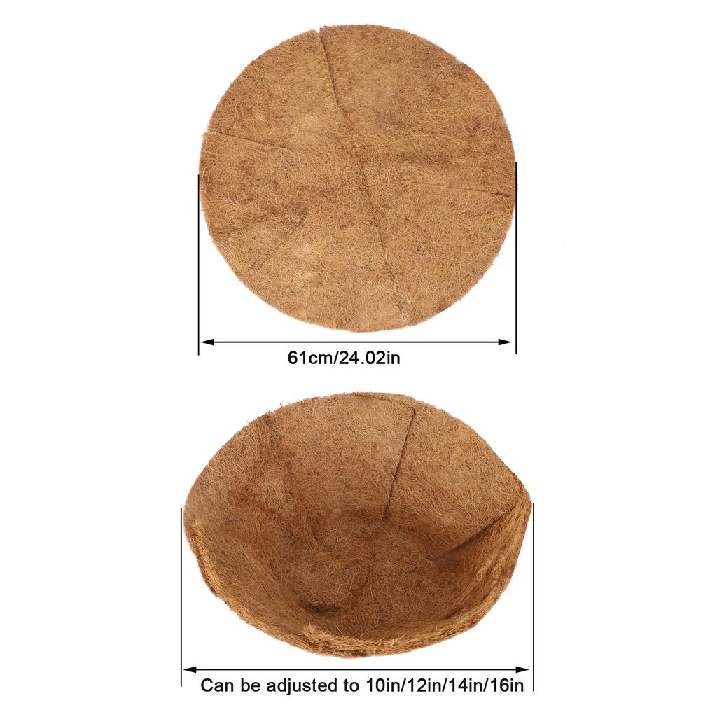 Hanging Basket Coco Liner 61cm Brown Foldable Cuttable Coconut Fiber Planter Liner