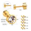 LUXUSTEEL 3mm-7mm Schwarz Weiß Zirkonia Zirkon Stecker Ohrringe Für Damen Herren Kristall Schraube Edelstahl Schmuck Kein Verblassen Allergiefrei