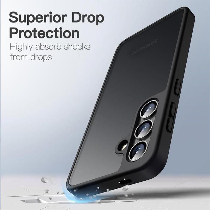 Coque - Samsung - Galaxy S24 Ultra - Antichoc - Silicone Noir - Dos Translucide PC