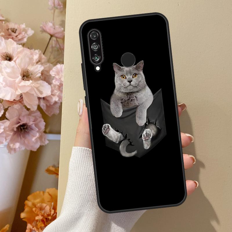 British Shorthair Cat For Huawei Nova 7i 8i 11i 12i 12s Y73 Y70 Y90 Y60 Y72 Y61 Y91 9 10 SE P30 Pro P40 Lite Case