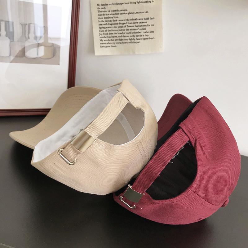 Men's Korean Style Casual Baseball Cap Fashionable Sun Hat Adjustable Size In Black White Burgundy