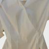 Women's Designer V-Neck Buttoned Short-Sleeve Slimming Top