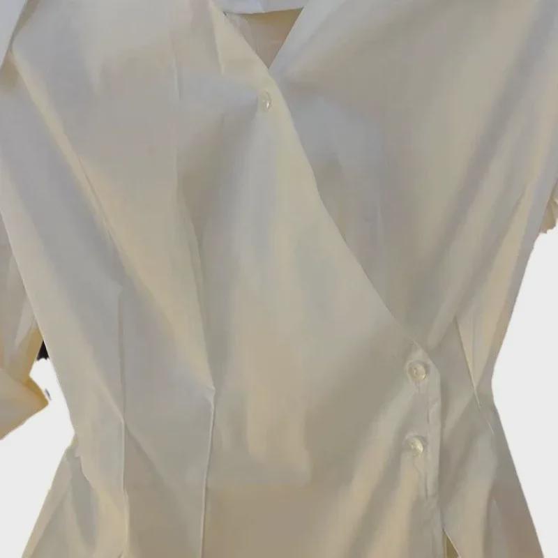 Women's Designer V-Neck Buttoned Short-Sleeve Slimming Top