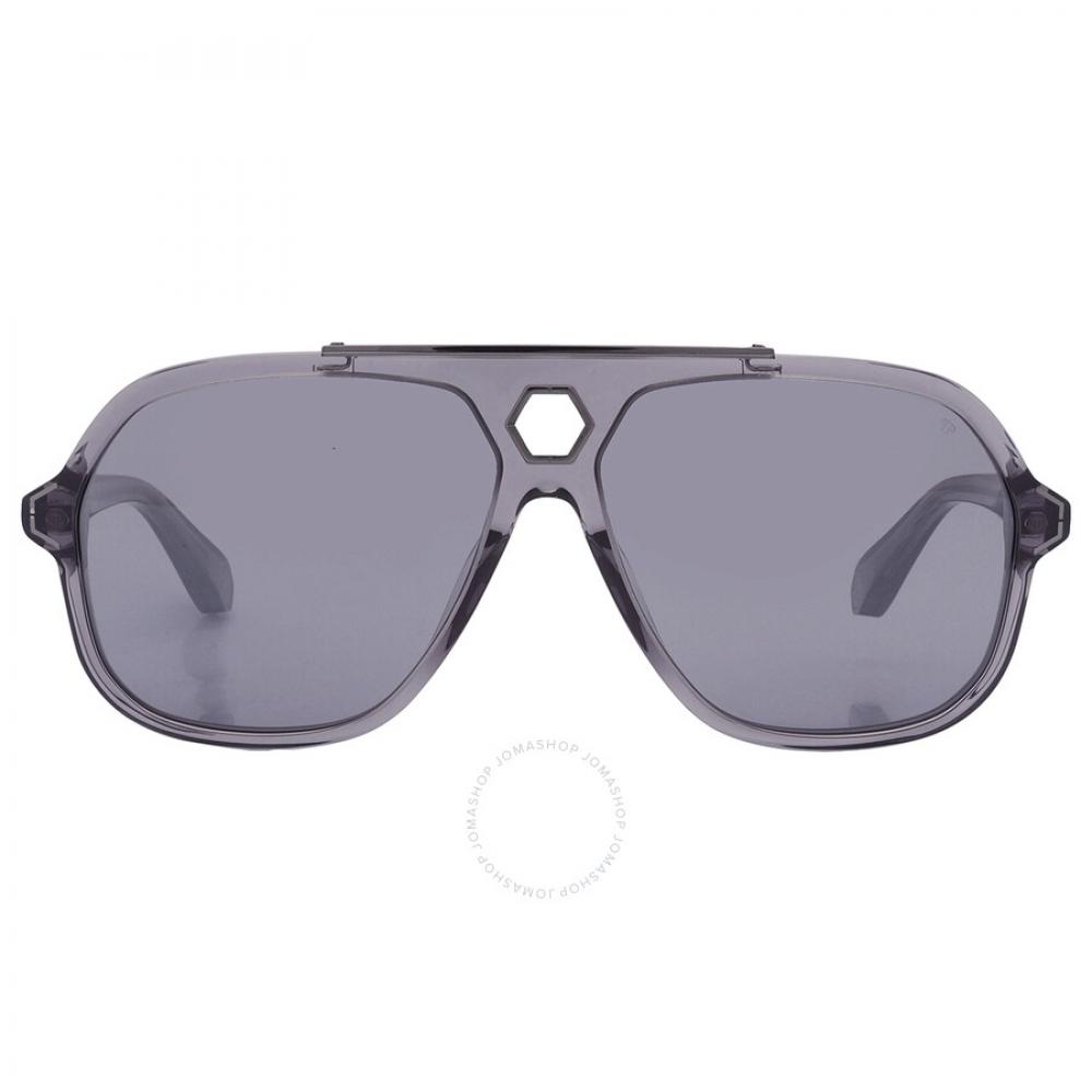 

Philipp Plein Grey Pilot Men s Sunglasses SPP004V 9MBX 61