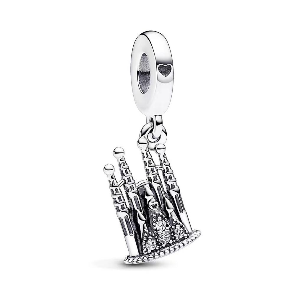 925 Silber Reise-Reisepass-Charm-Perlen mit Eiffelturm Big Ben Anhänger DIY Modearmband für Damen Schmuck