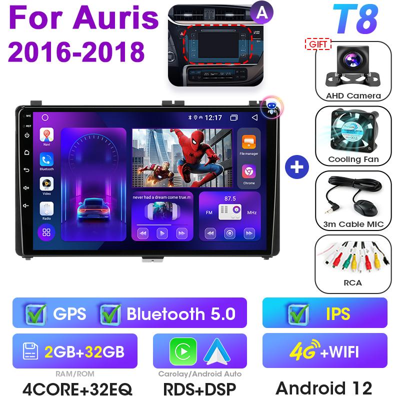 Android 12 Car Radio For Toyota Auris 2013 2014 2015 2016 2017 2018 2 Din GPS Carplay Auto intelligent Systems Smart Autoradio