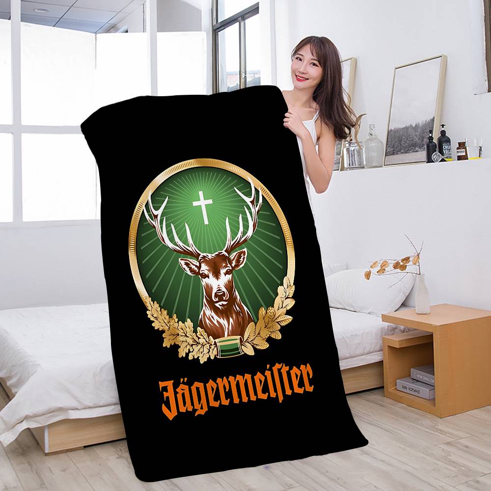 J-Jagermeister Anime Microfiber Printed Beach Towel Mountain Climbing Yoga Beach Swimming Running Absorbent Soft Towel