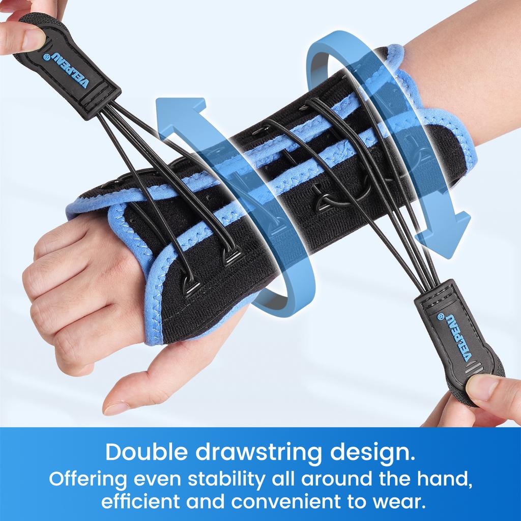 Velpeau Wrist Brace For Carpal Tunnel Pain, Arthritis And Sprains, With Adjustable Elastic Tension Cords, Night Wrist Support
