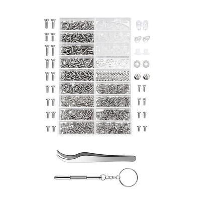 M1/M1,8/M2/M2,5 Kleine Schrauben Edelstahl Mini Schrauben Sortiment Kit Maschinenschrauben Uhren