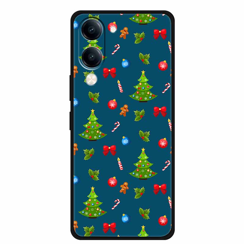 Christmas Case For Vivo Y04 Y04S Y37C Soft Silicone Phone Cover Funda For Vivo Y 04 04S 37C Black TPU Protective Bumper Casing