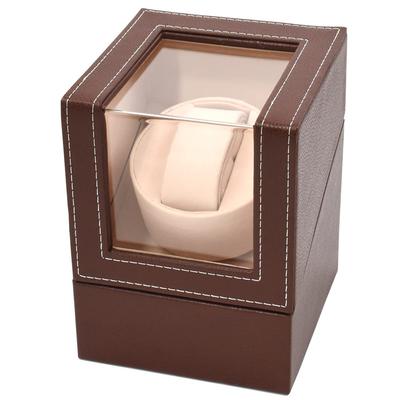 Automatischer Aufzug Einzeluhr bidirektional USB-Strom AA Tagesgeschenkmaschine, leise, Aufzug, Gehäuse, Uhr, Versorgung, Batterie, Geschenk für Vater, [Braun]