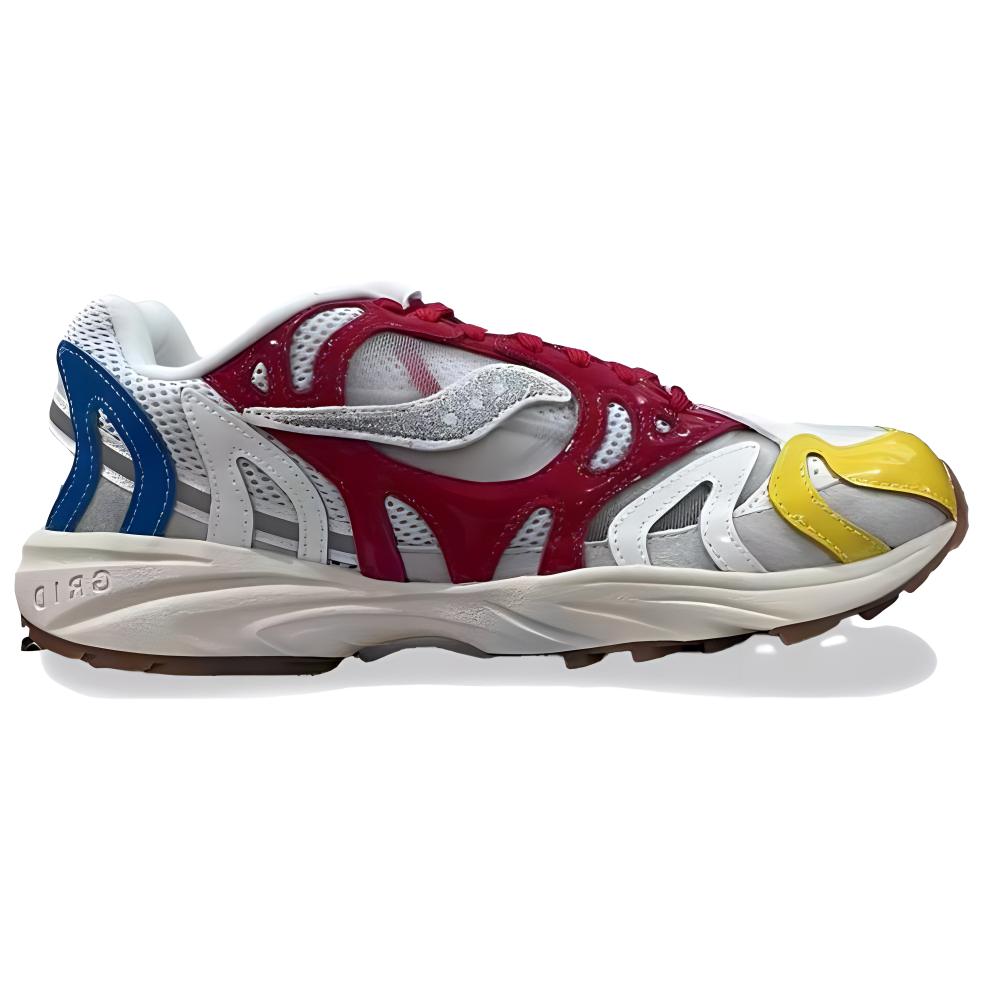 Saucony Grid Azura 2000 Comfortable Versatile Shock Absorbing Durable Low Top Running Shoes Unisex sneaker Red Yellow Blue S70534-1