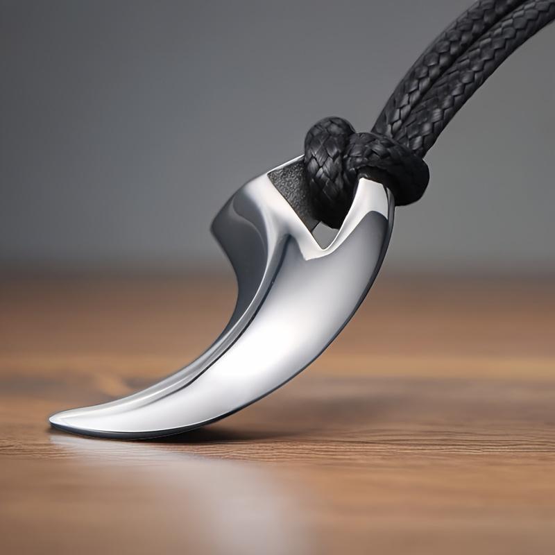 

Ожерелье для пары «Зуб волка» под новолунием, Не выцветающий модный дизайн, Панк Хип-хоп Крутой кулон Мужской портативный аксессуар 60CM/23.6in