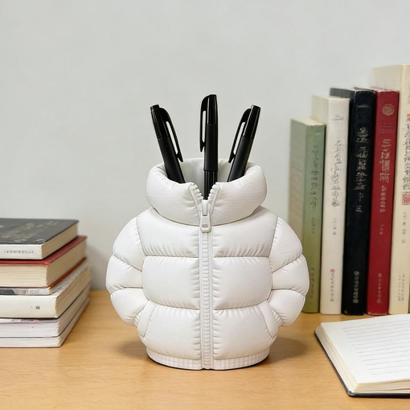 Puffer Jacket Pen Holder Resin 3D Printed Desktop Desk Organizer Office School Stationery Storage Cup Multiple Colors Gift Holder Creative