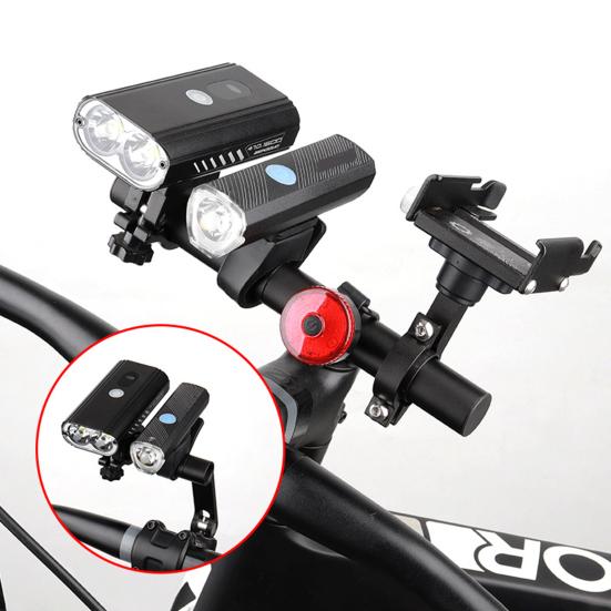 Aluminum Alloy Bicycle Handlebar Extender Quick Installation Extension Bracket for Handlebar 180-degree Adjustable Cross Bar for MTB Road Bike