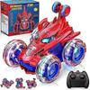Carro de Controle Remoto Homem-Aranha Carros RC Brinquedos, Carro RC Dublê Recarregável com Giros de 360 Graus Rodas 4WD Luz JJM