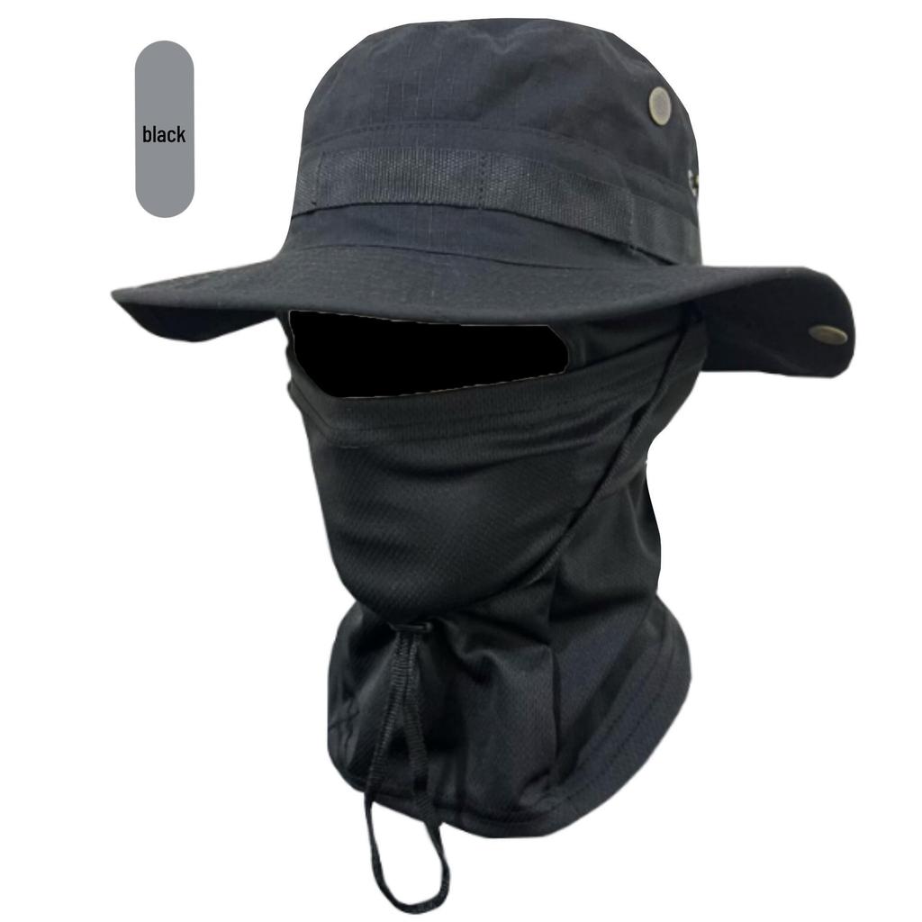 Větruodolná maskáčová sada čepice: Kulatá rybářská čepice s okrajem pro cestování v přírodě a horolezectví