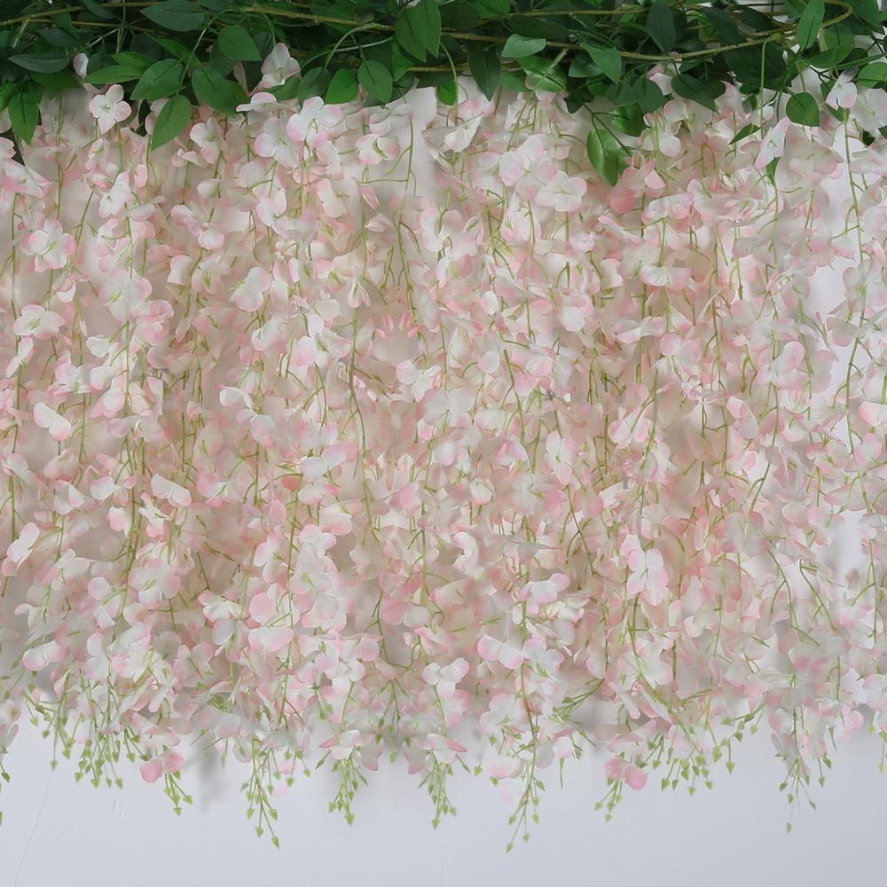 Hanging Artificial Flowers Rattan Large 10 Branches Simulation Wisteria Flowers Handmade Waterproof Fake Silk Flower Vine