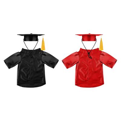 Klobouk a roucho pro psy Omyvatelný maturitní klobouk a roucho pro psy Omyvatelná sada kostýmů s třásní Koš Oblečení pro mazlíčky pro malé kočky