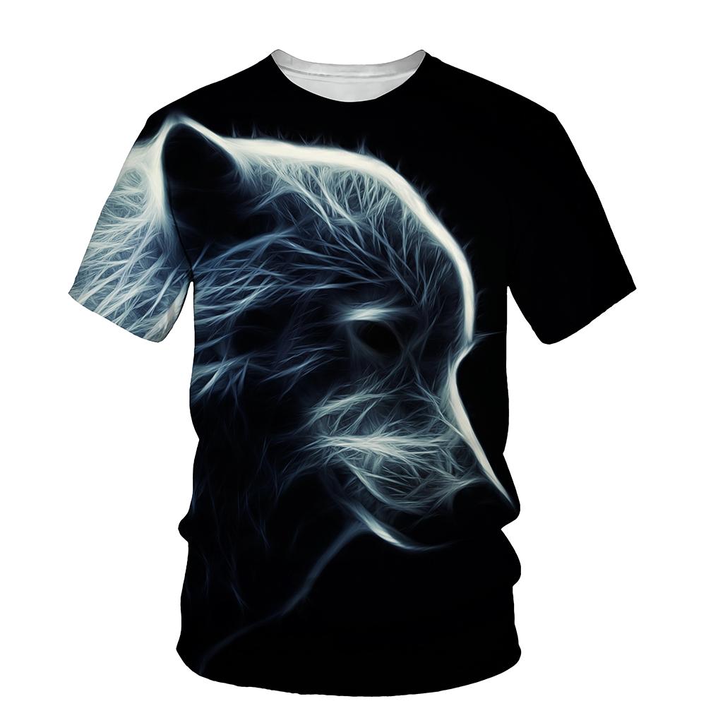 Fashion 3D Wolf Printed T Shirts Men 