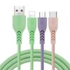6A 66W Super Fast 3-in-1 Charging Cable for Huawei V8/Android, 120W Braided One-to-Three Data Cable