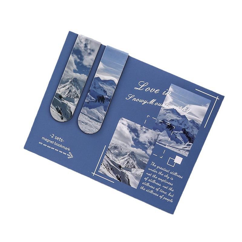 Exquisite Scenery Magnetic Bookmark: High-Quality Page Clip & Planner Decoration - Perfect Student or Graduation Gift