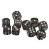 [Generic] Set of 10 Tabletop Role-Playing Game Acrylic Toy Six-Sided Dice, D6, Available in 10 Colors - Black