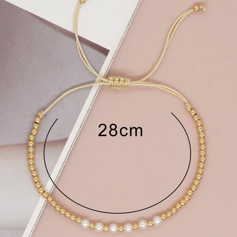 Vergoldetes Perlen-Surfer-Armband Natürliches Perlen-Charme-Armband Handgemachter Modeschmuck für den Sommer für Damen Teenager-Mädchen Geschenk