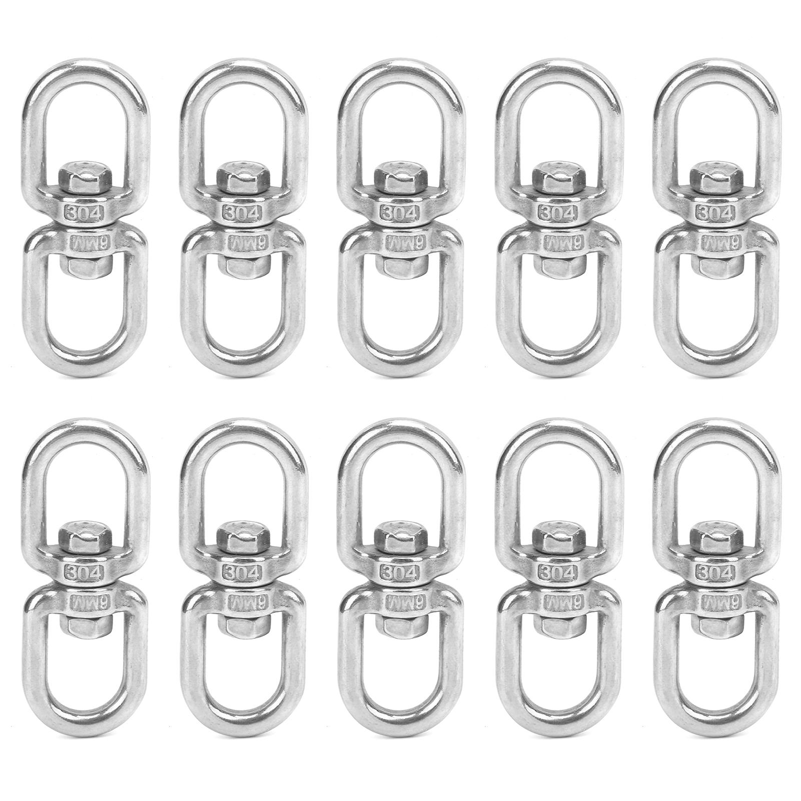 

10Pcs Swivel Hooks M6 Double Ended Stainless Steel 8Shape Shackle Ring Connector